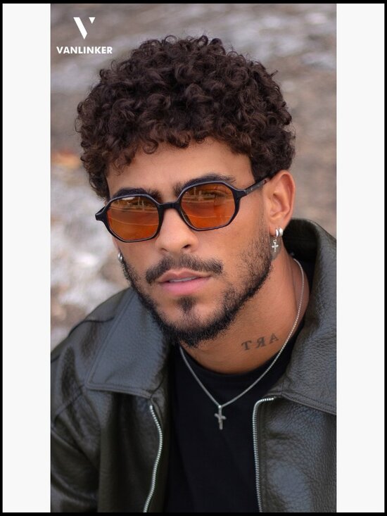 Hexagon Square Polarized Sunglasses Retro Unisex Shield Frame main image 4